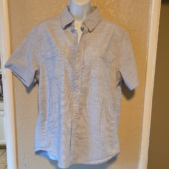 Calvin Klein Navy Patterned Short Sleeve Shirt - Picture 4 of 5